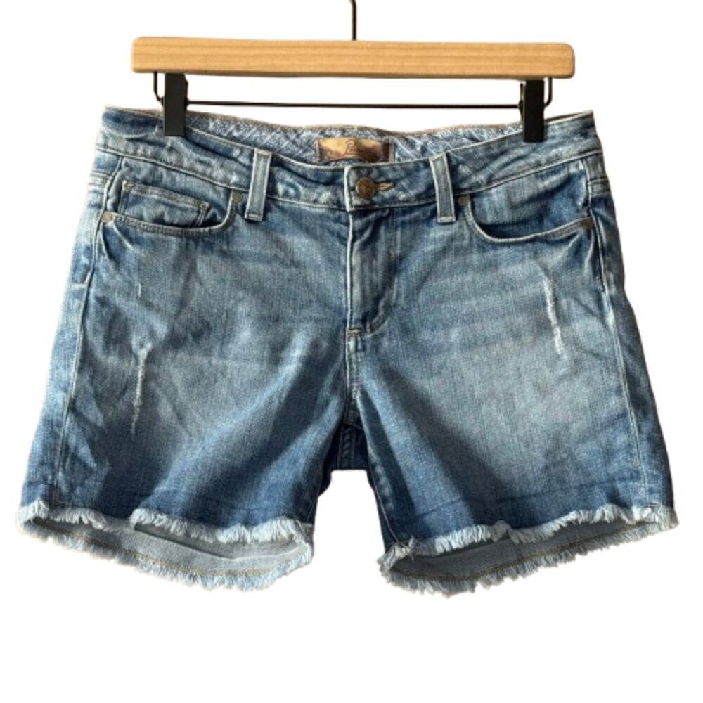Women's 27 Paige Jimmy Jimmy Light Wash Raw Hem Jean Shorts